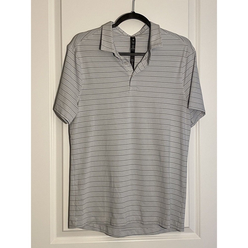 Lululemon Evolution Long Sleeve Performance Polo Shirt Mens Sz M Ivory‎ Read